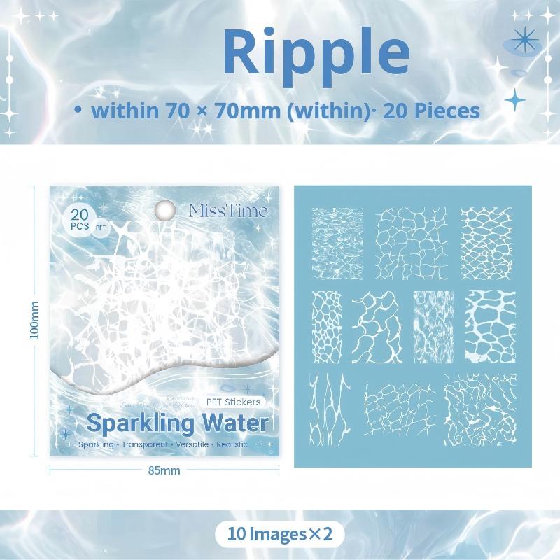 0927 Water ripples PET Sticker -20Pcs each pack