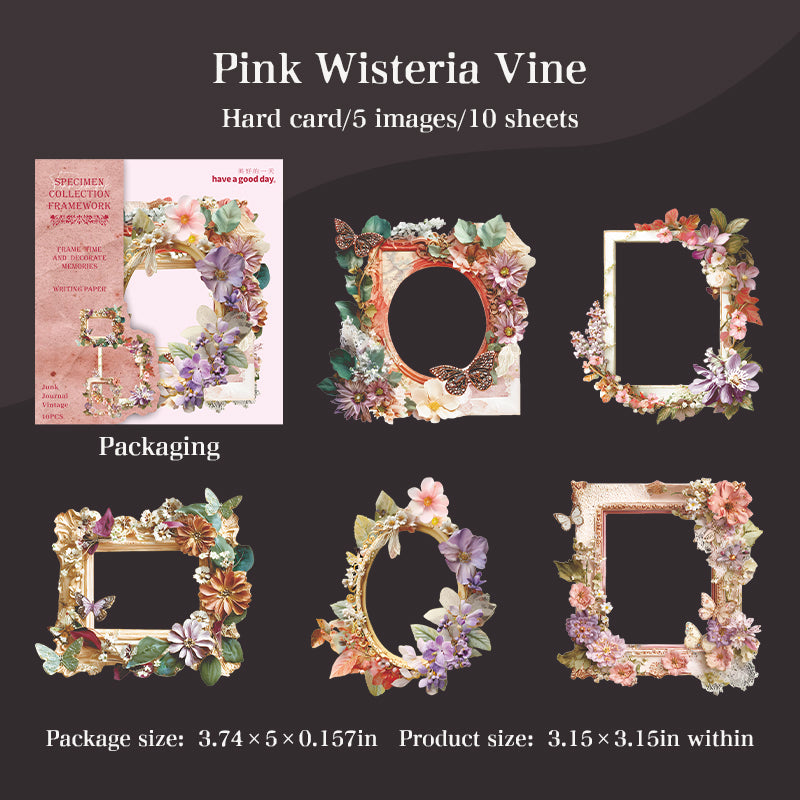 1106 Vintage frame die cut cardstock sticker -10Pcs each pack