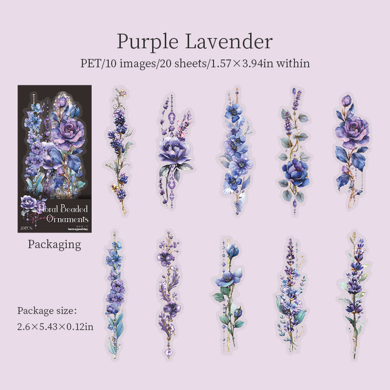 260102 Flowers PET sticker -20Pcs each pack