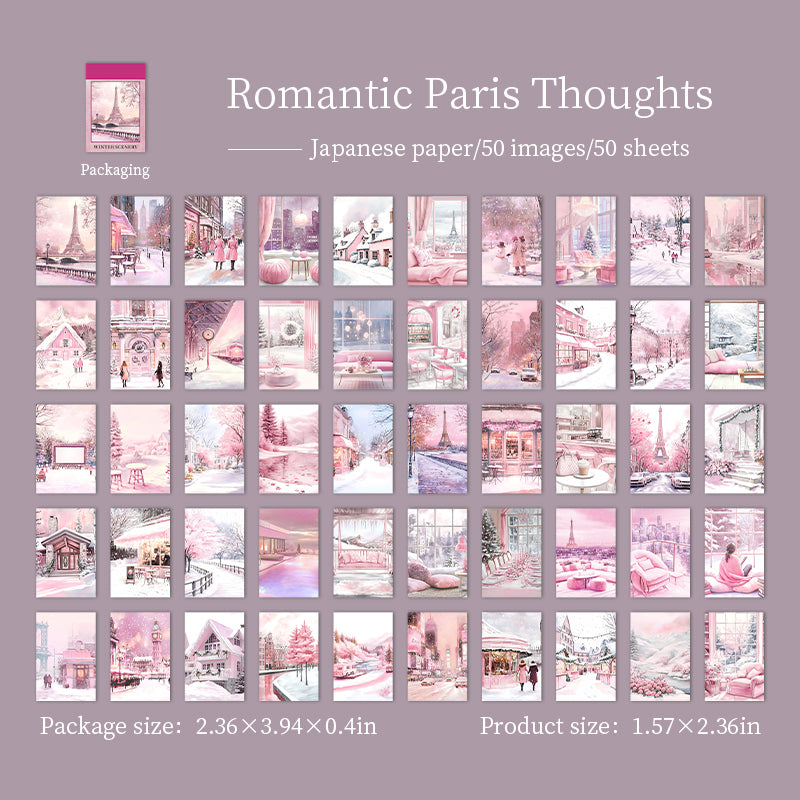 1101 Winter landscape Washi sticker book -50Pcs each pack