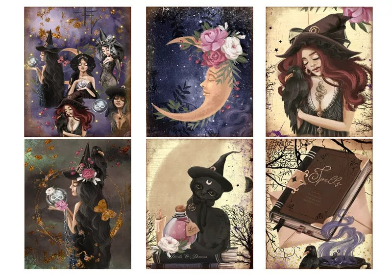 0524 Witch solid sticker with white border -6Pcs each pack