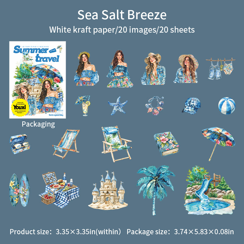 0618 Summer travel Solid Sticker -20Pcs each pack
