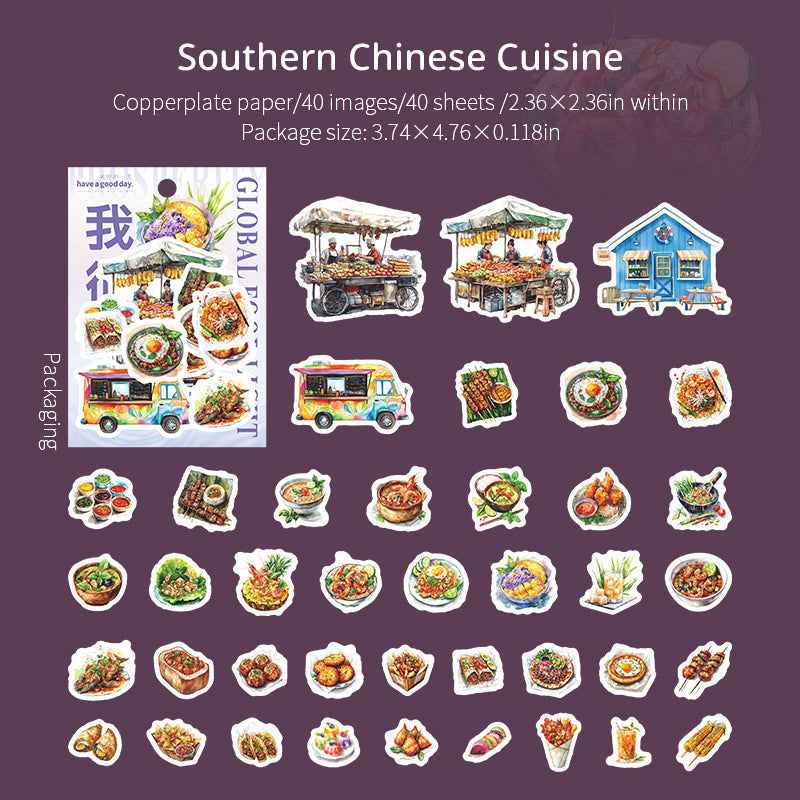 0715 World cuisine sticker -40Pcs each pack