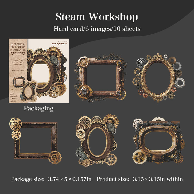 1106 Vintage frame die cut cardstock sticker -10Pcs each pack