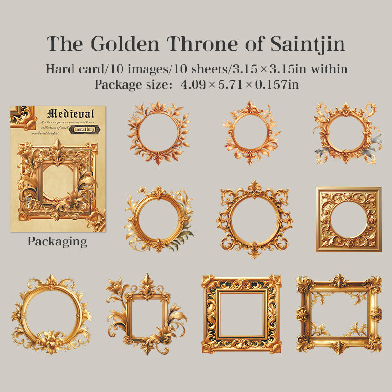 1007 Vintage border cardstock sticker -10Pcs each pack