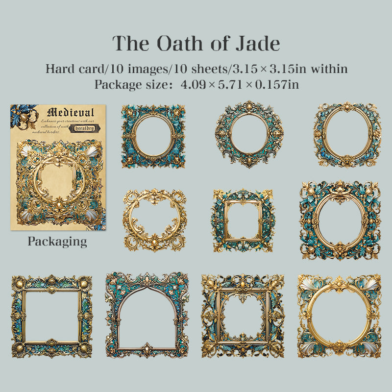 1007 Vintage border cardstock sticker -10Pcs each pack