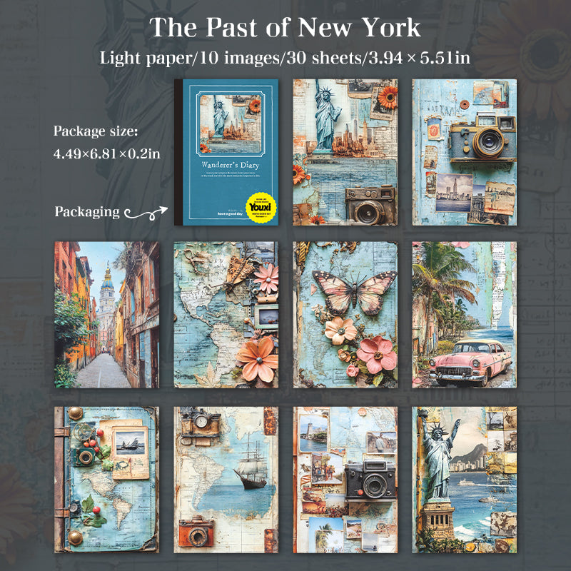 0521 Wanderer's diary Series Paper -30Pcs each pack