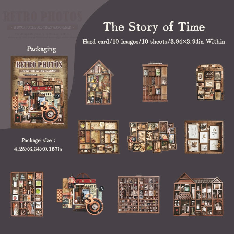 1126 Vintage cabinet cardstock sticker -10Pcs each pack