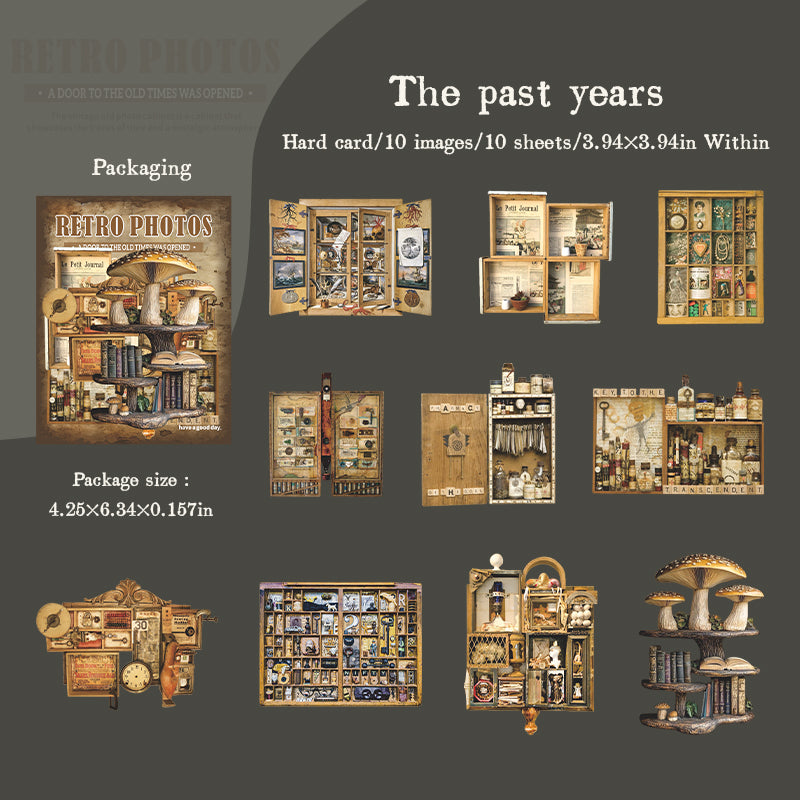 1126 Vintage cabinet cardstock sticker -10Pcs each pack