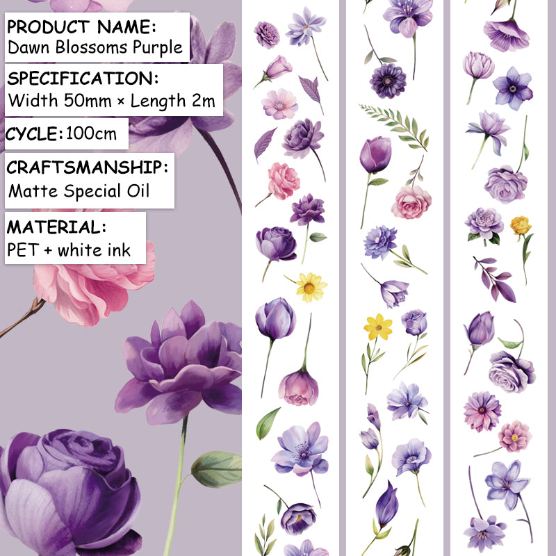 260119 T-516 Dawn Blossoms purple PET Tape -5cm*2m