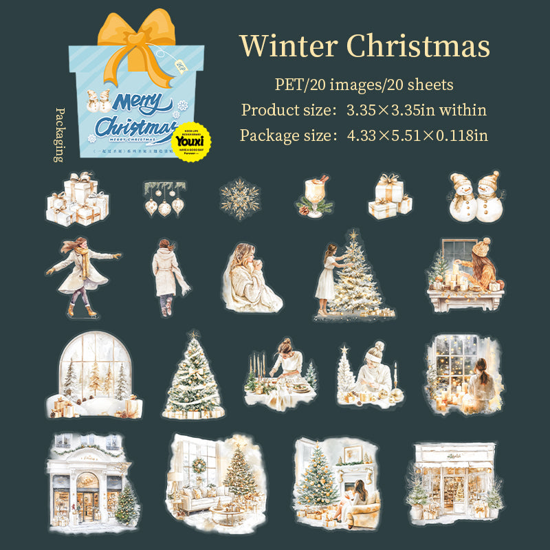 0820 Spend Christmas together PET Sticker -20Pcs each pack