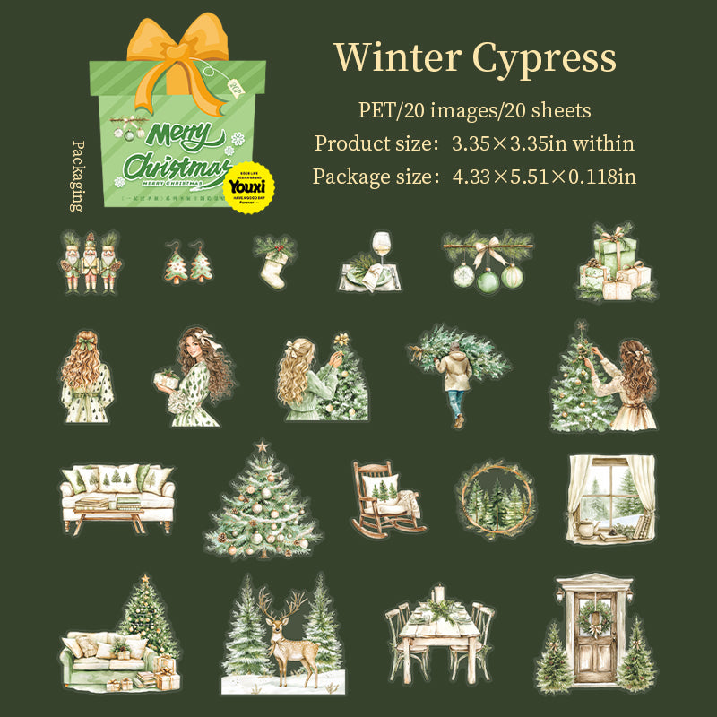 0820 Spend Christmas together PET Sticker -20Pcs each pack