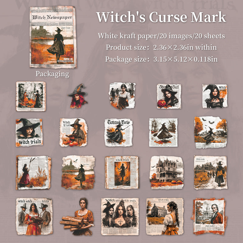 1224 Witch's Newspaper Solid sticker -20Pcs each pack