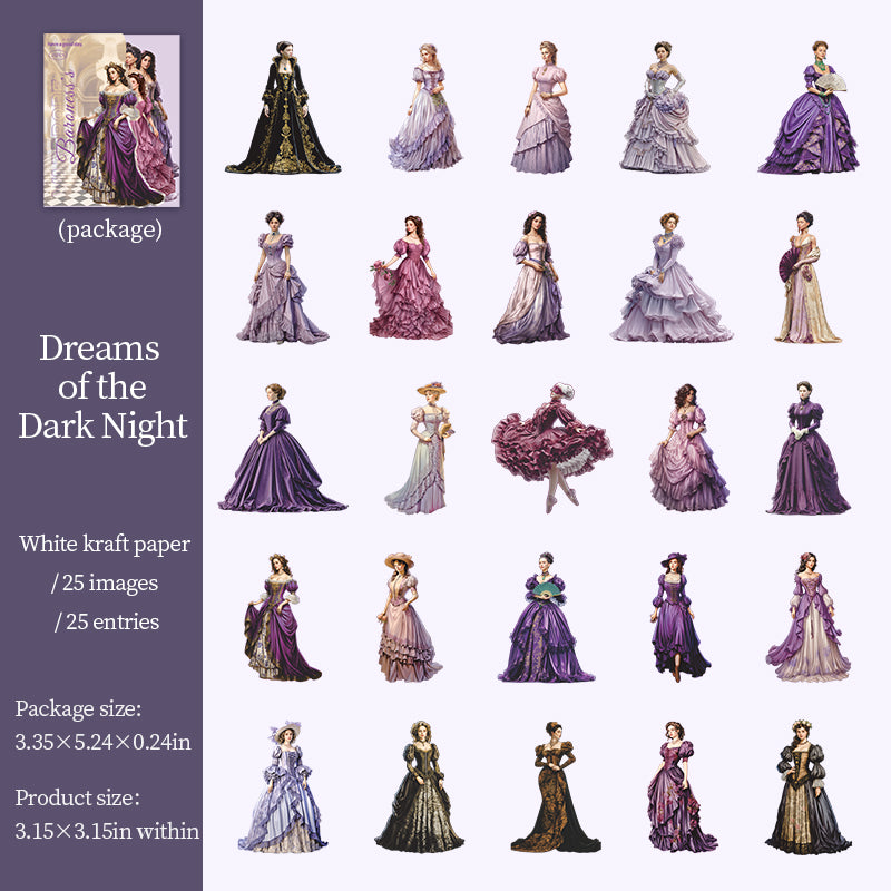 0925 The Countess's Wardrobe Solid Sticker -25Pcs each pack