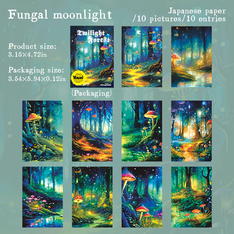 0521 Twilight forest Washi Sticker -10Pcs each pack