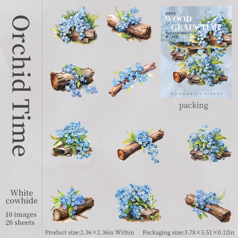 0629 Wooden stake Solid sticker -20Pcs each pack
