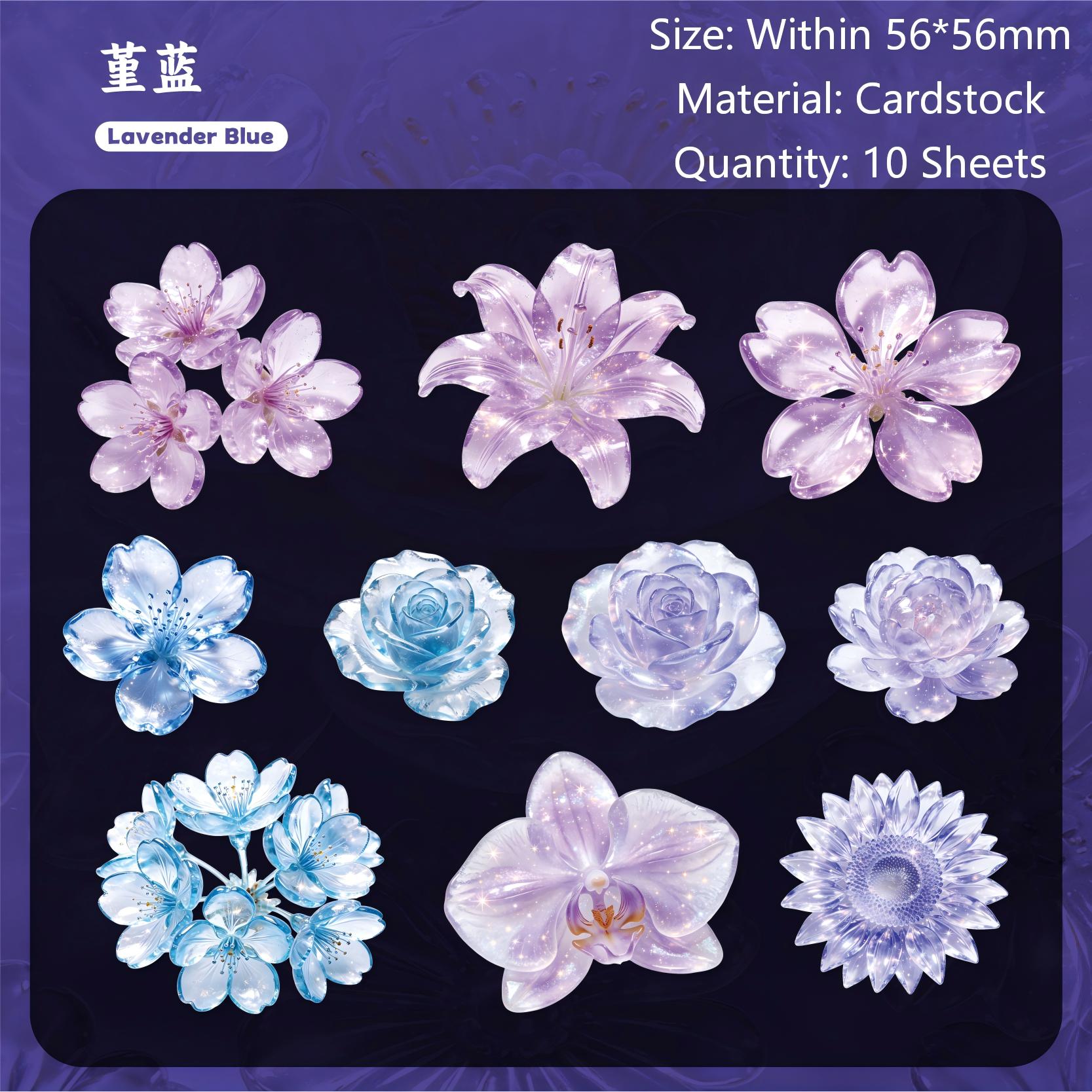 Glassy Flower Epistles Cardstock Stickers -10Pcs each pack