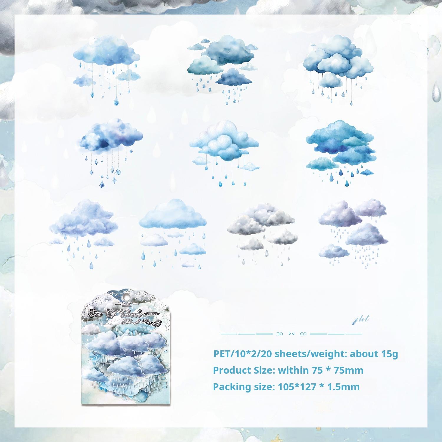 260109 Fantasy clouds PET sticker -20Pcs each pack