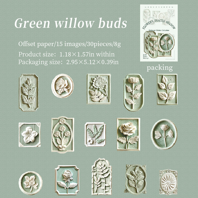 1229 3D Flowers sticker -30Pcs each pack