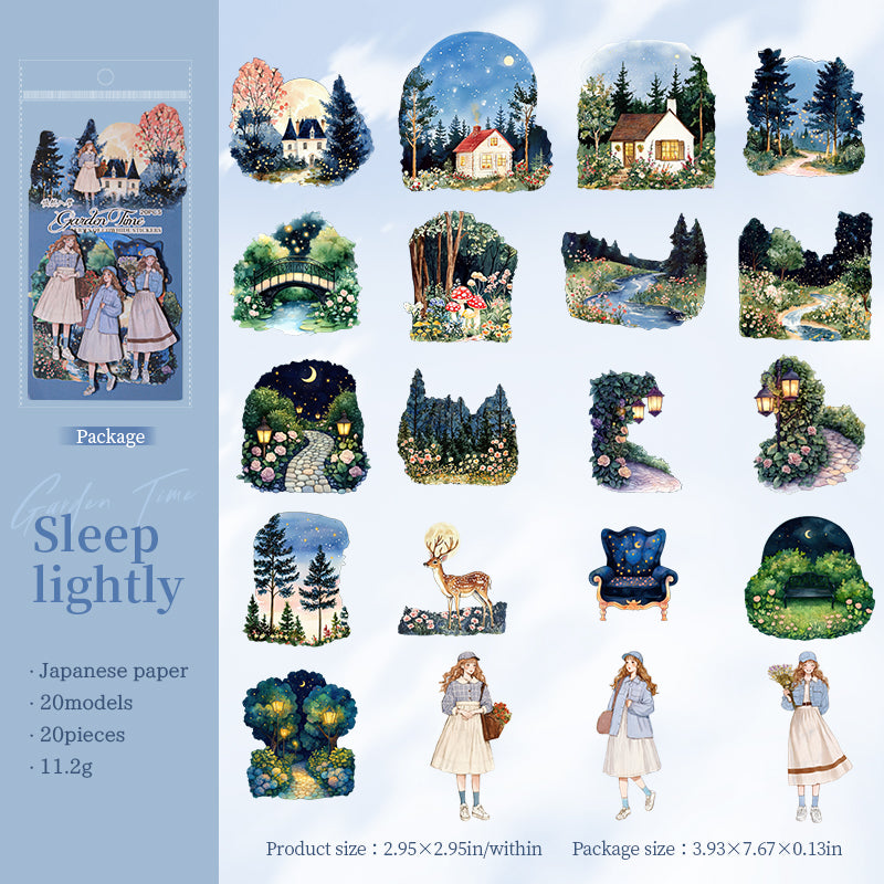 0621 Garden Time Washi Sticker -20Pcs each pack