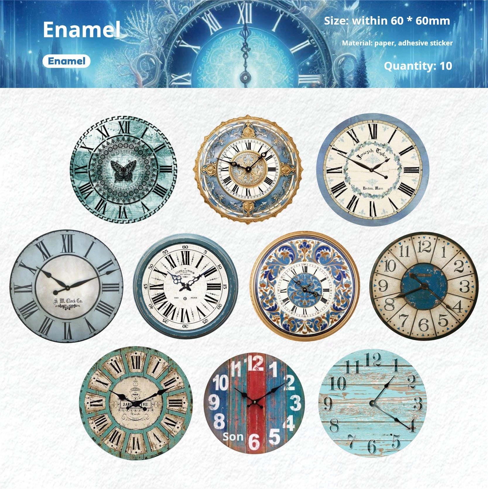 1213 Time scale sticker -10Pcs each pack