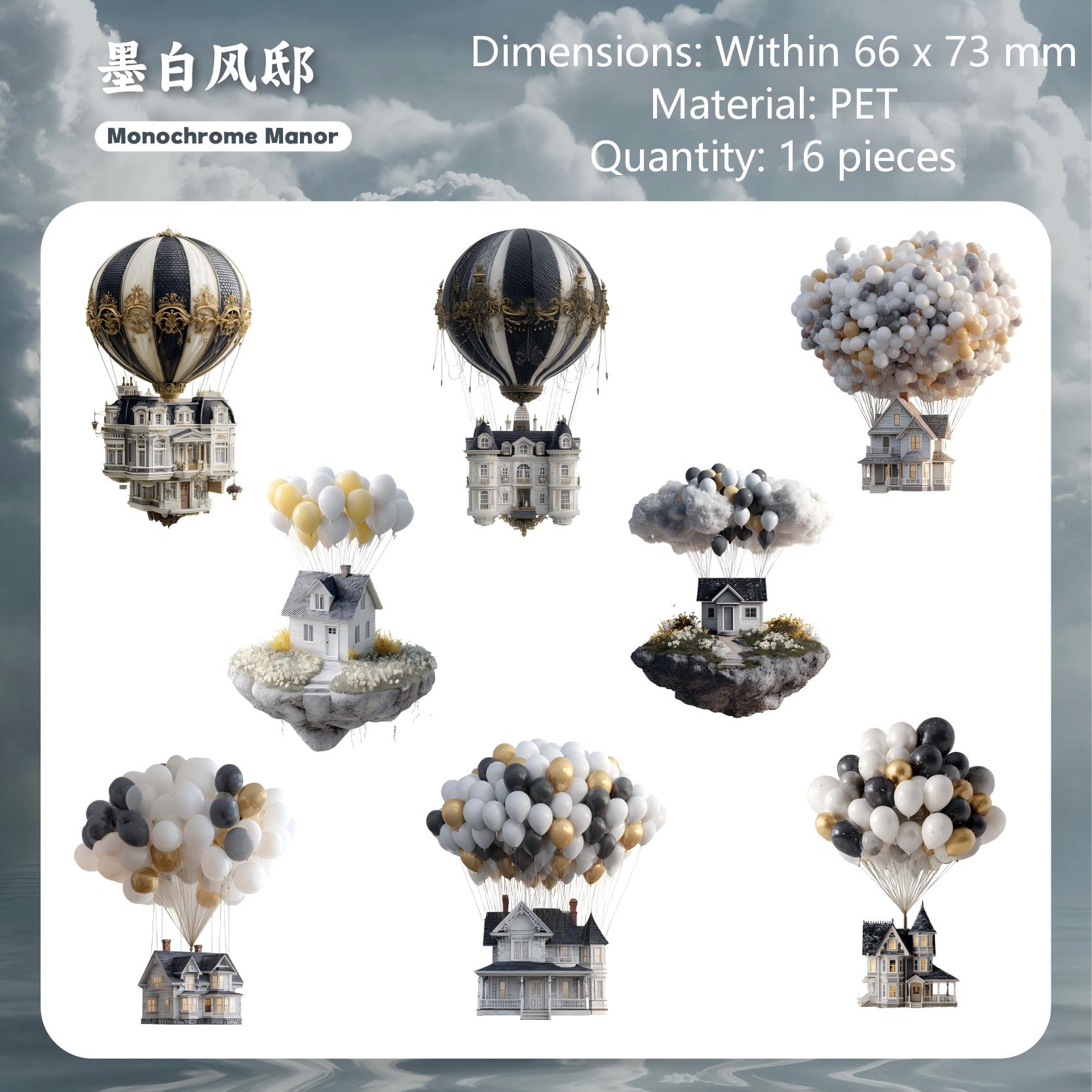 260317 Flying House PET sticker -16Pcs each pack