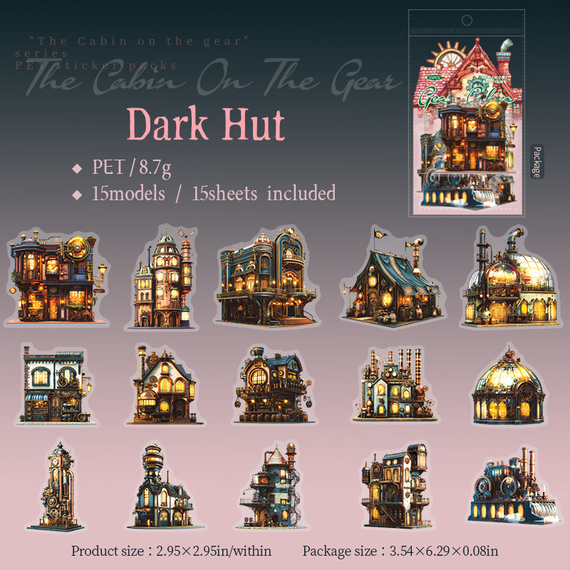 0802 Steampunk House PET Sticker -30Pcs each pack