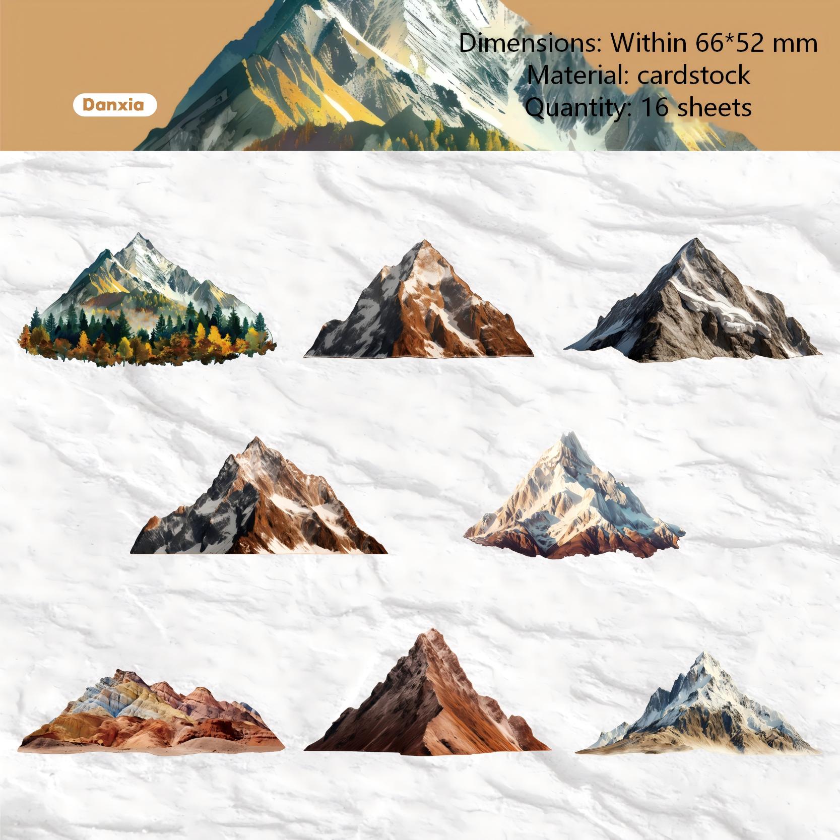 260210 Hill cardstock Sticker -16Pcs each pack