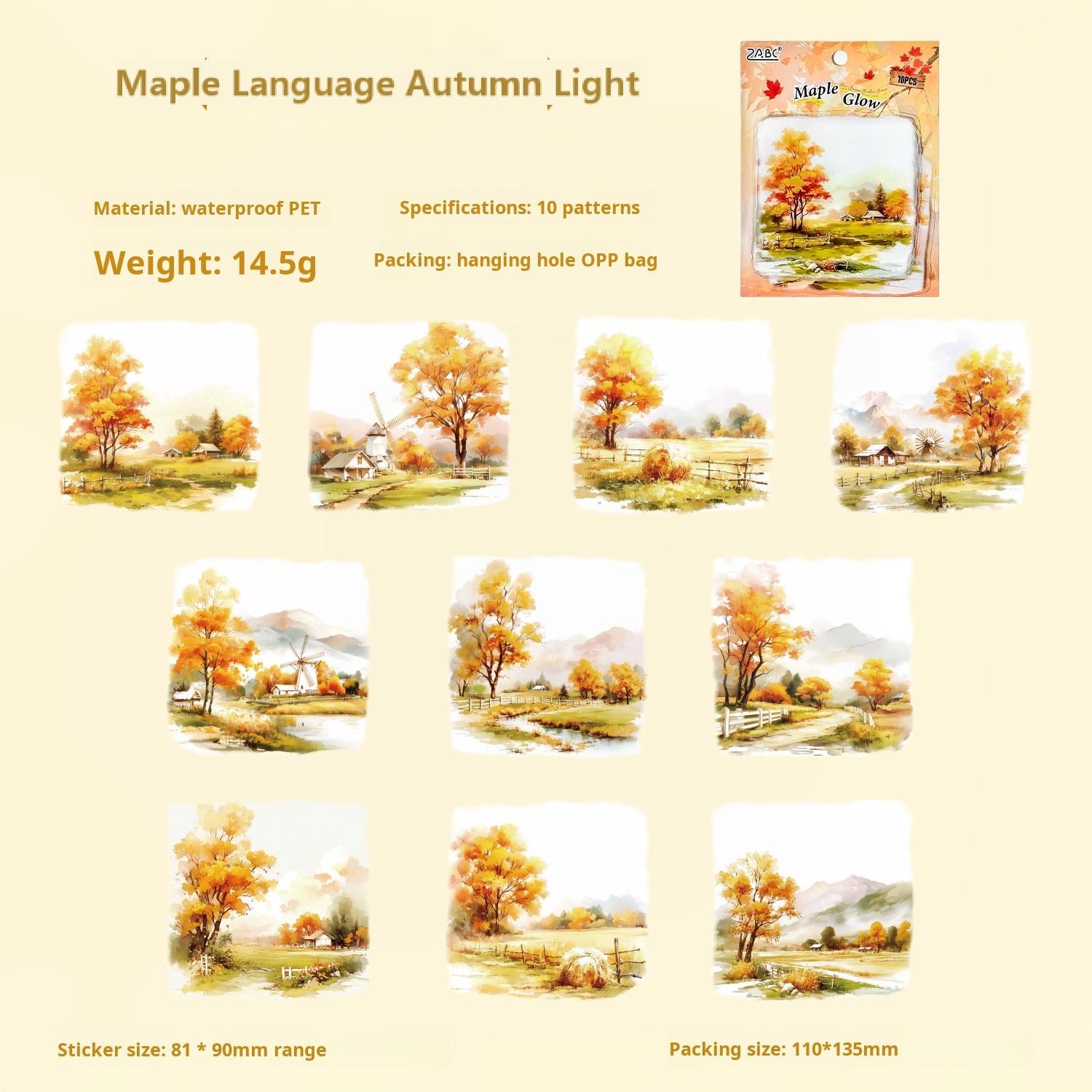 0801 Story of Four Seasons PET Sticker -10Pcs each pack