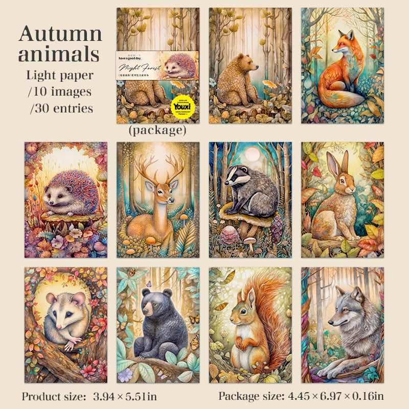 0618 Night forest paper -30Pcs each pack