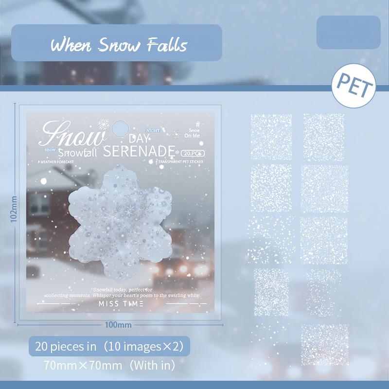 260106 There is snow today PET sticker -20Pcs each pack