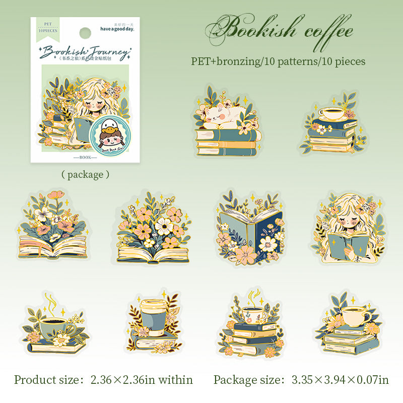 0723 Book PET sticker -10Pcs each pack