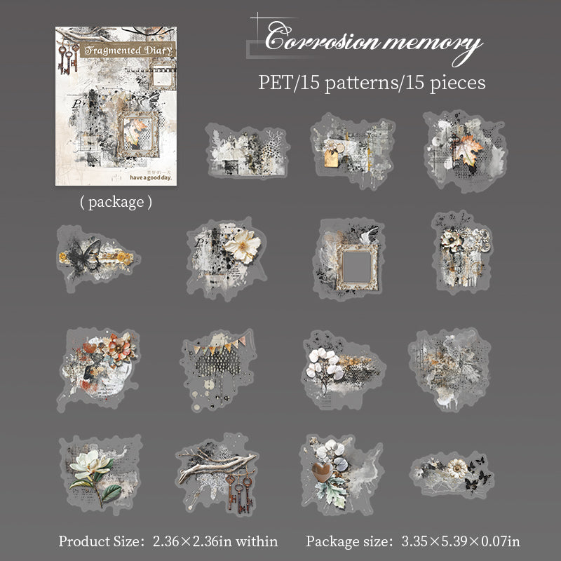 1111 Fragmentary diary PET sticker -15Pcs each pack