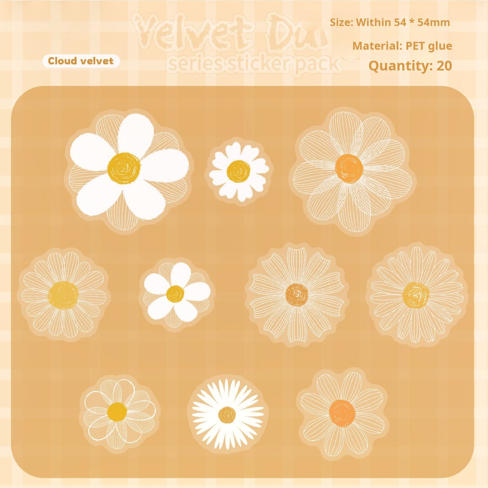 1022 Daisy PET sticker -20Pcs each pack