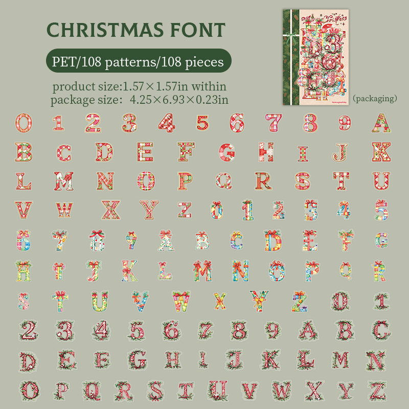 Make a Christmas Wish PET Stickers -108Pcs each pack