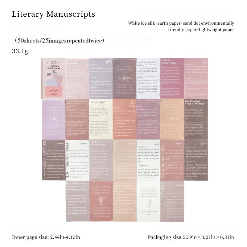 0828 Vintage English paper -50Pcs each pack