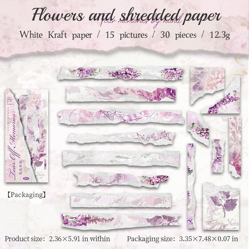 0615 Tear paper Solid sticker -30Pcs each pack
