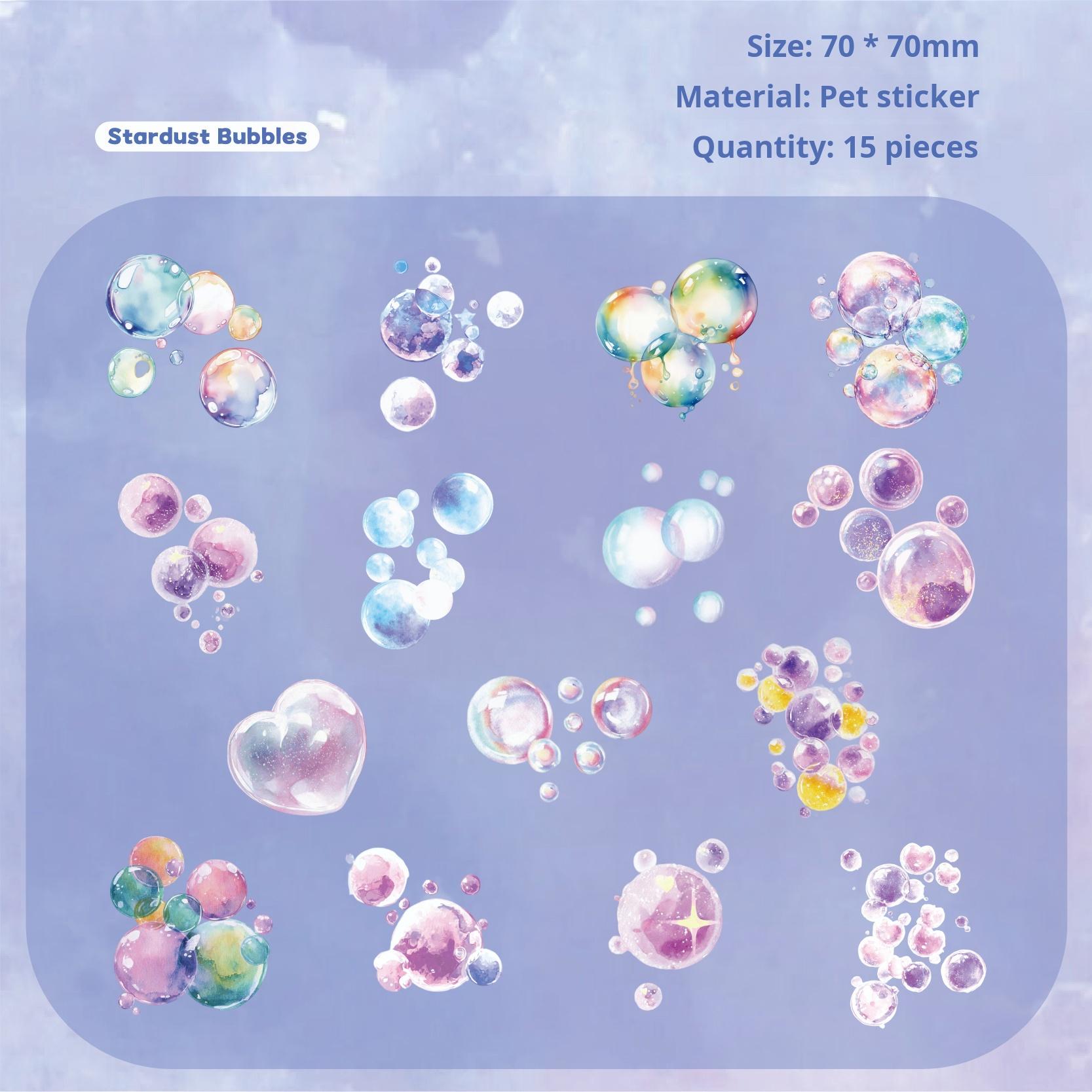 0813 Colorful bubbles PET Sticker -15Pcs each pack