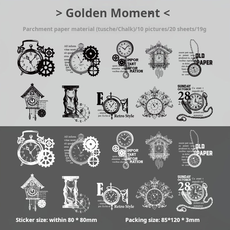 0802 Vintage vellum paper Sticker -20Pcs each pack