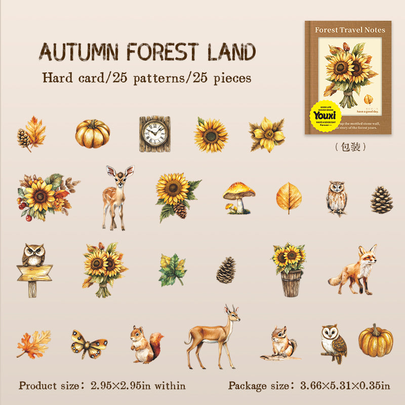 0603 Forest Diary cardstock sticker -25Pcs each pack