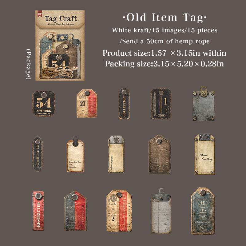 1126 Label handmade cardstock sticker -15Pcs each pack