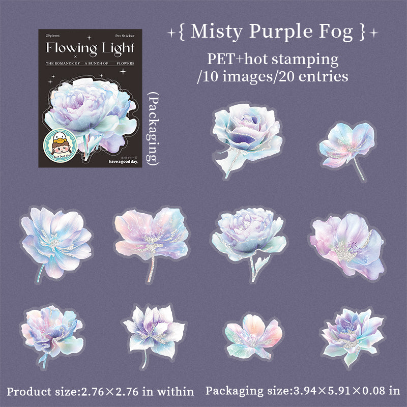 0623 Flower PET Stickers -20Pcs each pack