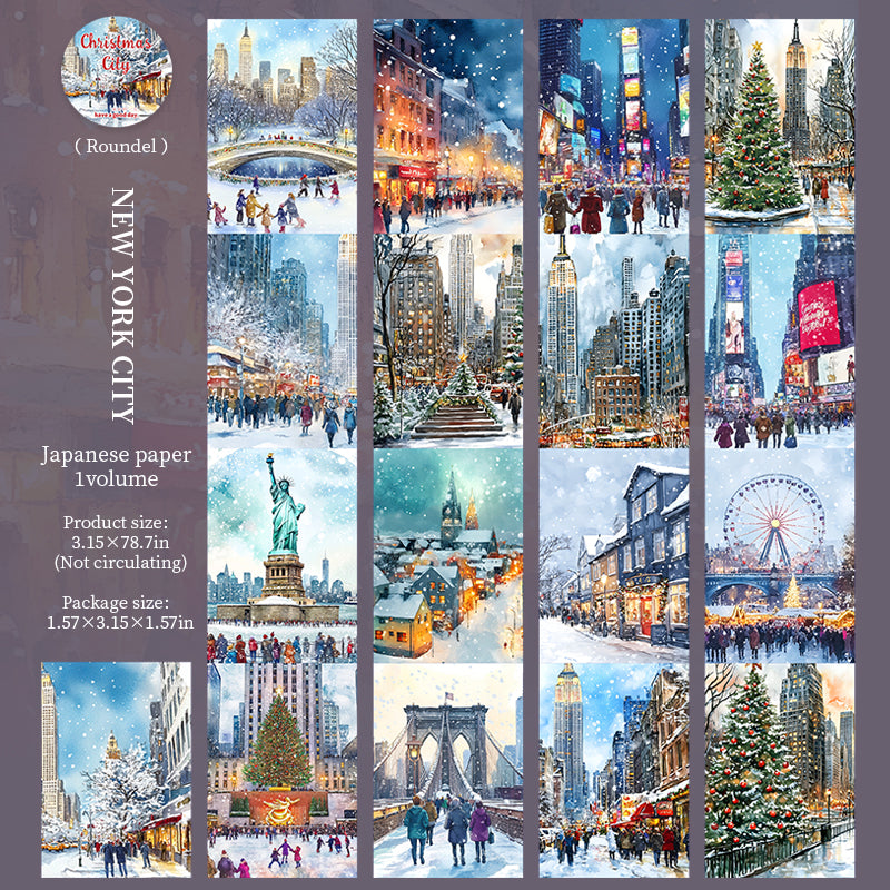 0904 The City of Christmas Washi tape -8cm*2m