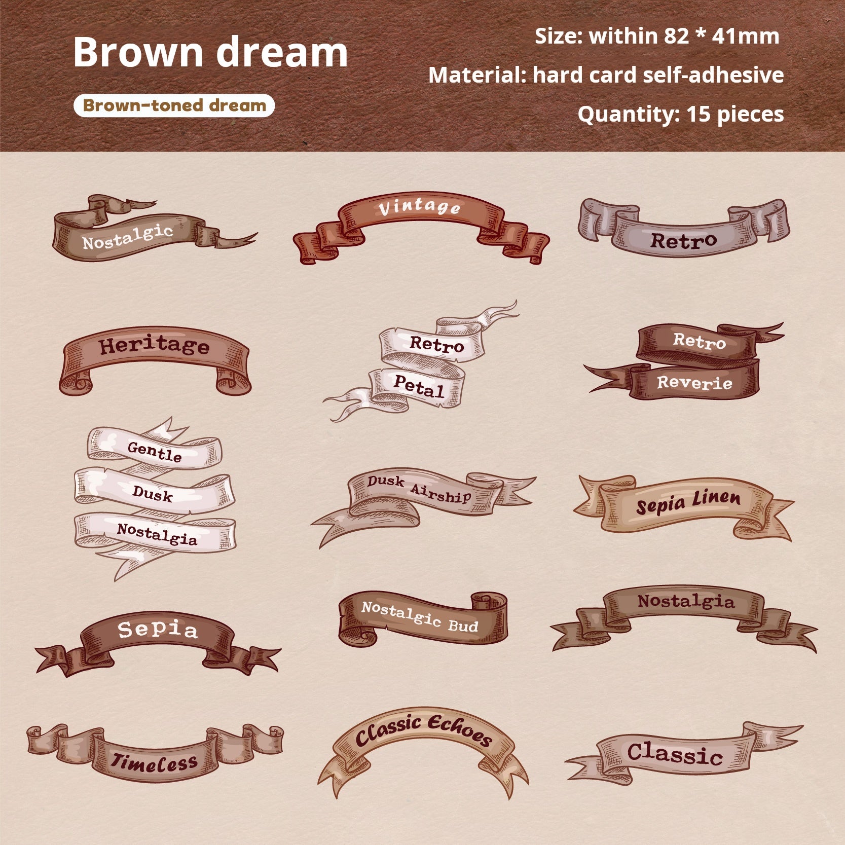 1231 Scroll sticker -15Pcs each pack