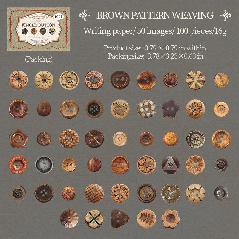 1222 Mini button sticker -100Pcs each pack