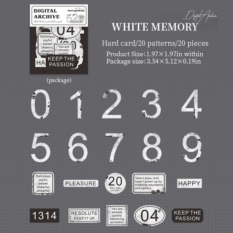 260316 Digital Archive cardstock Sticker -20Pcs each pack