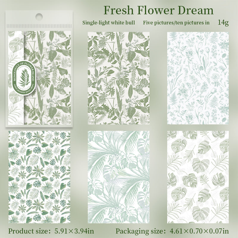 1222 Flowers background Solid paper -10Pcs each pack