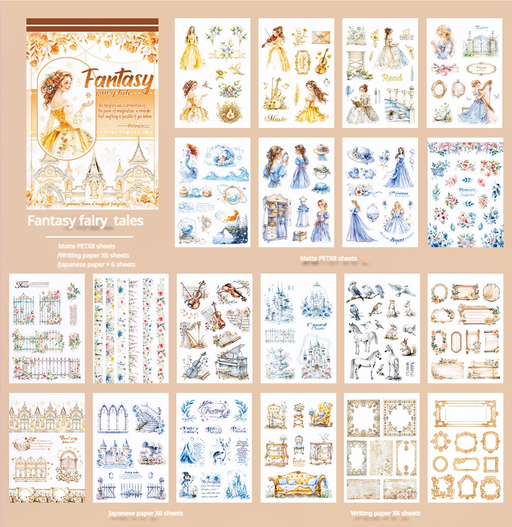 S-527- Fantasy fairy tales Sticker Book -20Pcs each pack