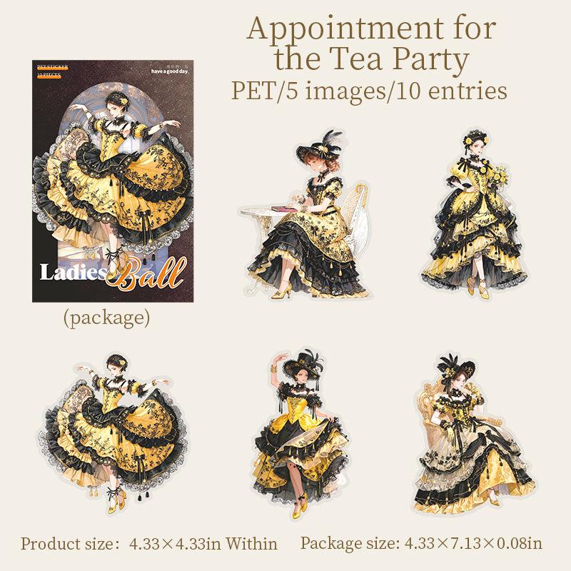 Duchess Ball PET Stickers -10Pcs each pack