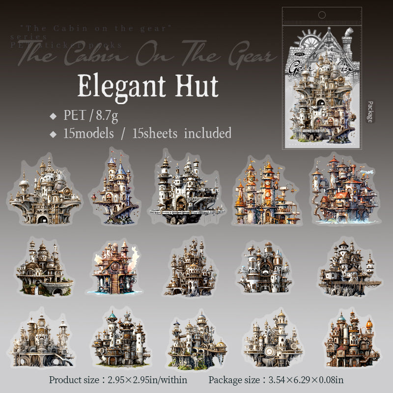 0802 Steampunk House PET Sticker -30Pcs each pack